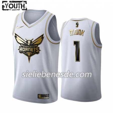 Kinder NBA Charlotte Hornets Trikot Malik Monk 1 Nike 2019-2020 Weiß Golden Edition Swingman